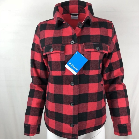 columbia red and black plaid jacket